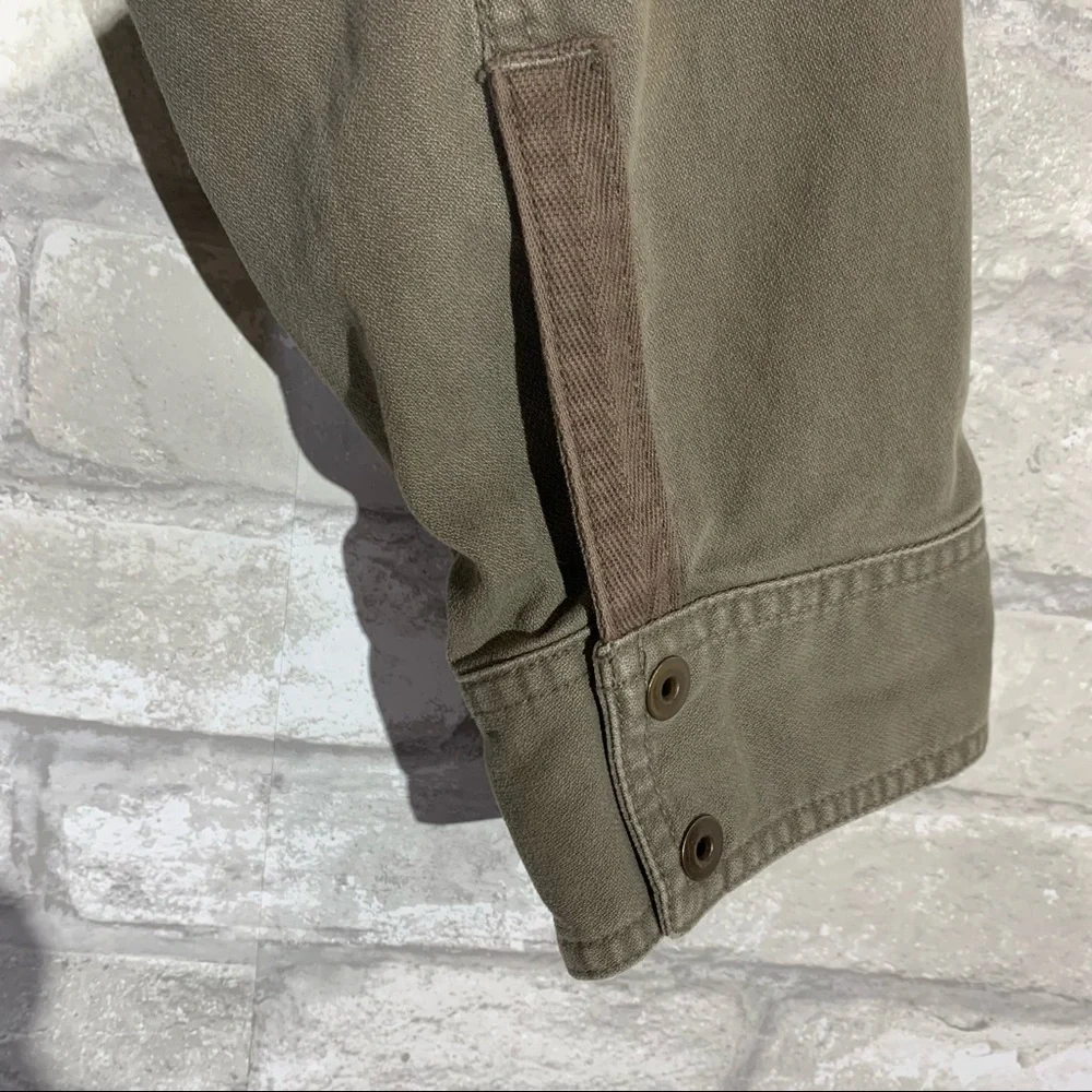 COLUMBIA WOMENS MILITARY STYLE COTTON JACKET BLAZER. OLIVE GREEN. SIZE LARGE. - Picture 5 of 8